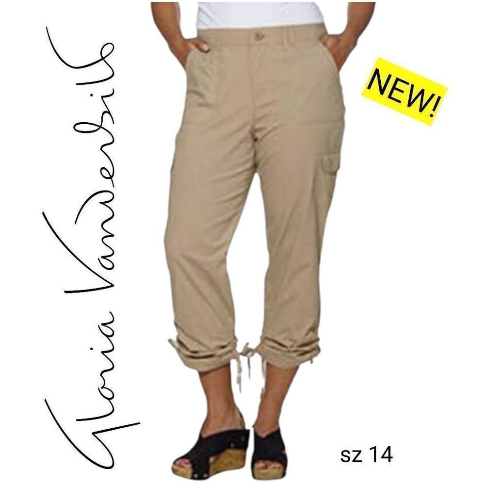 Tan Khaki Cropped Cargo Pants❤️ FREE SHIPPING ❤️ Brand NEW!